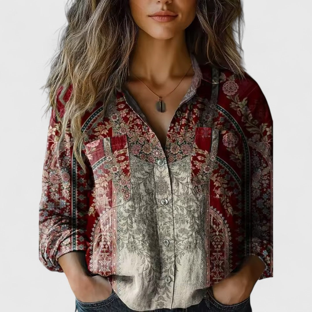 Pagonia Vintage Blouse With Elegant Pattern For Boho Chic