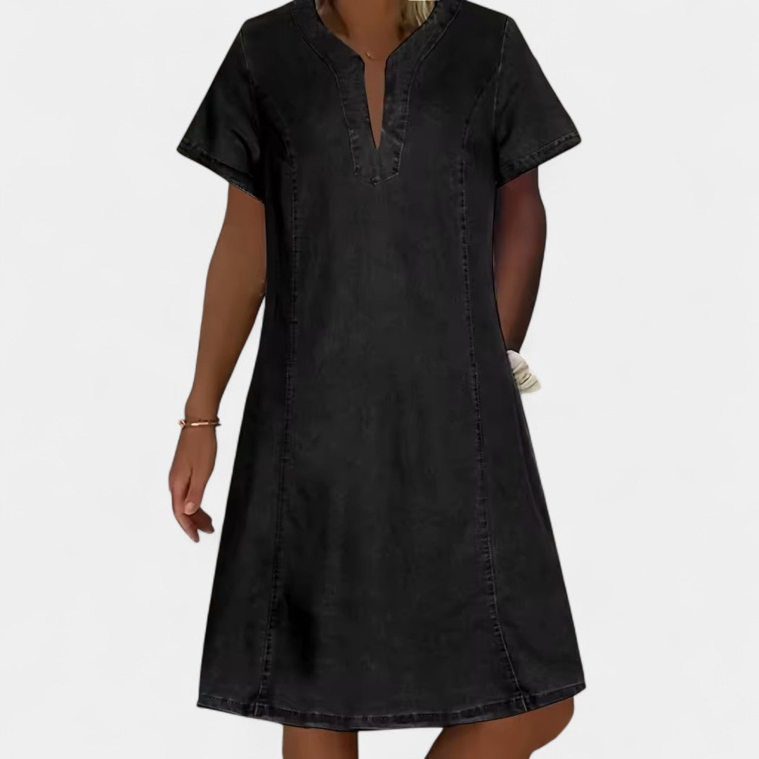 Happiness Denim Style Dress For Comfort And Everyday Chic