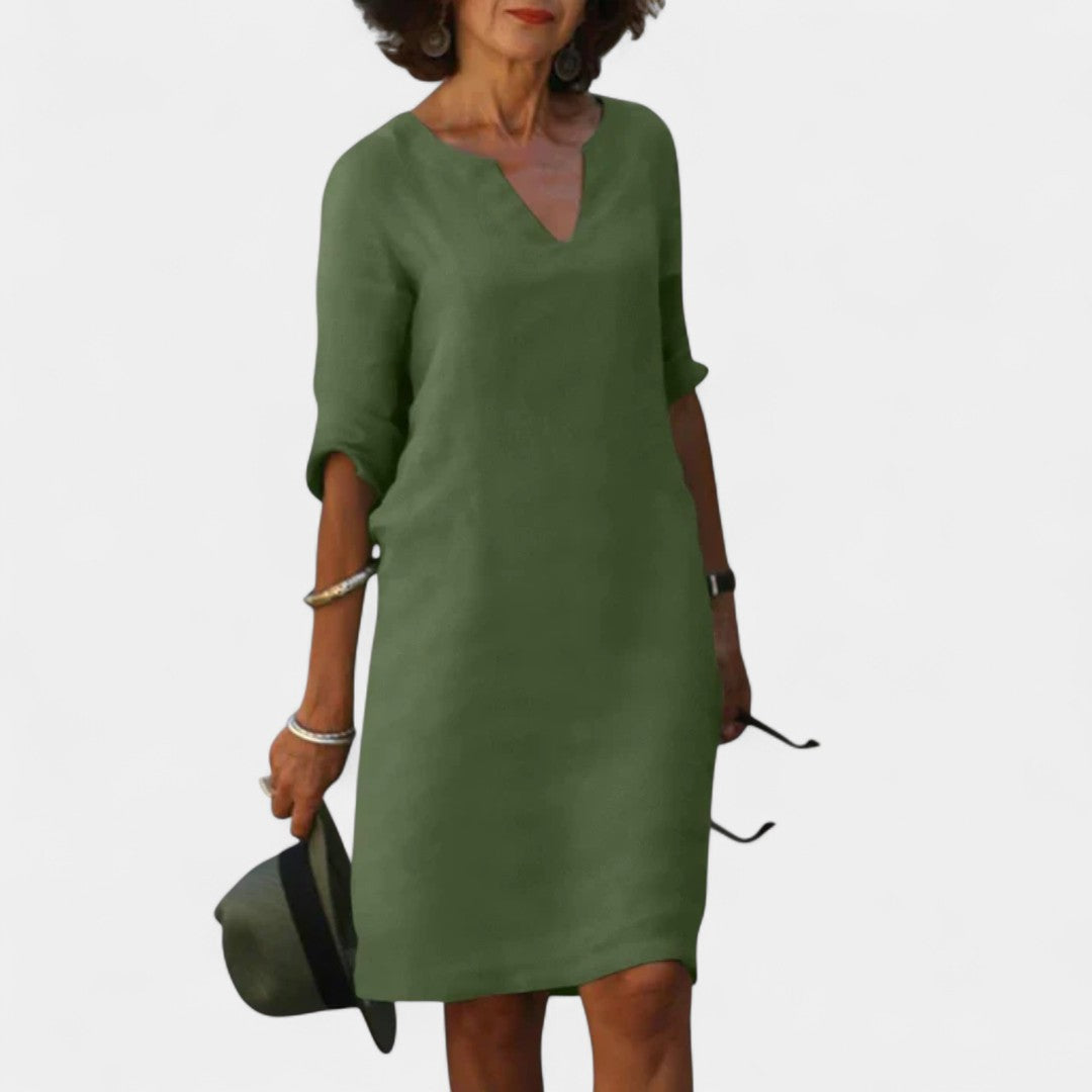 Afroxylia Lightweight Linen Dress With Timeless Elegance