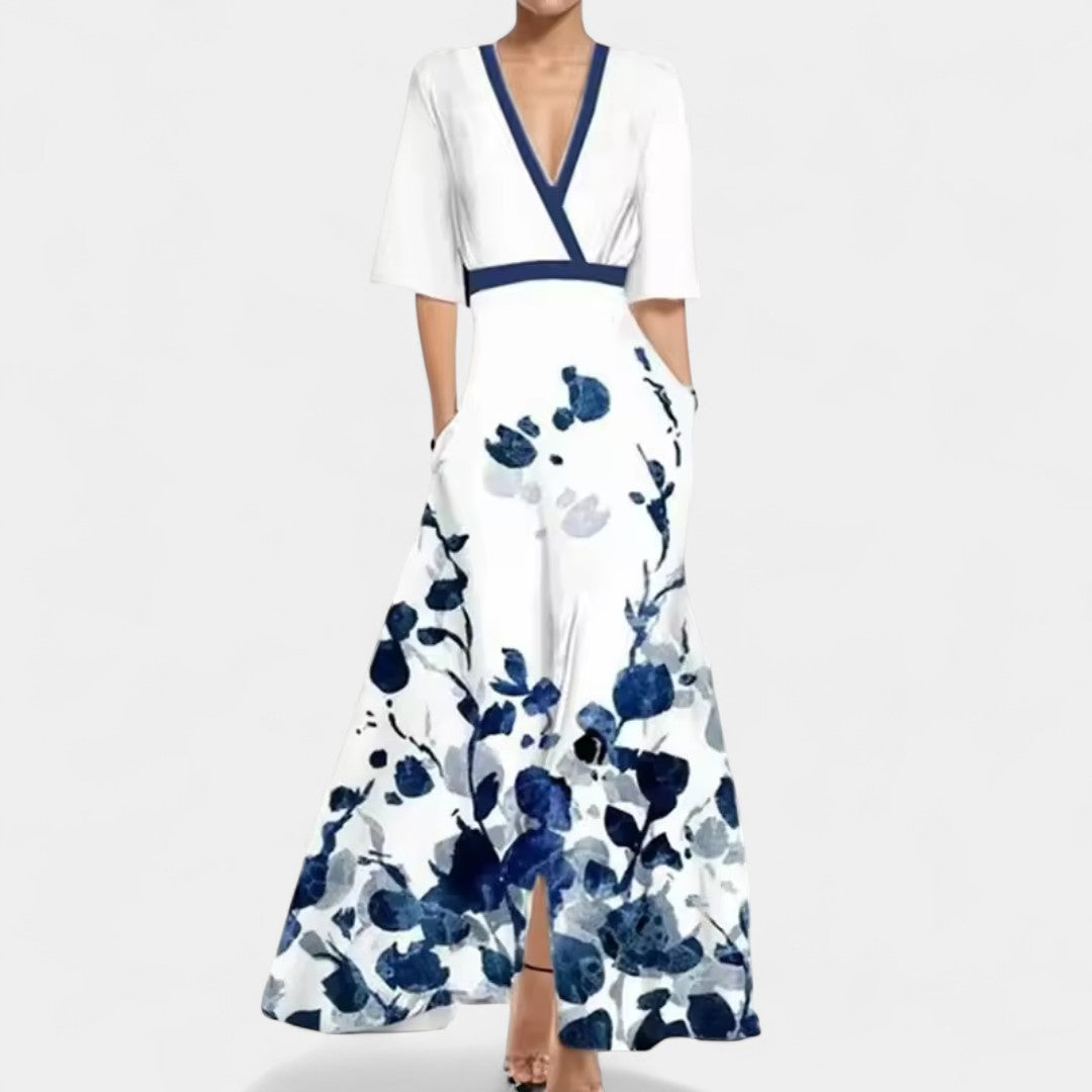 Aikaterini Timeless Floral Dress With Elegant Silhouette