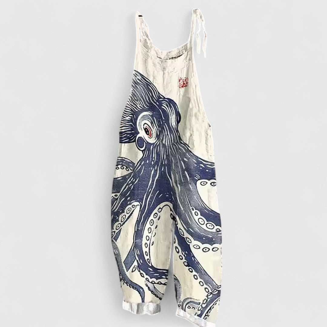 Evgenitsa Wide Octopus Print Jumpsuit Modern Comfort Fit