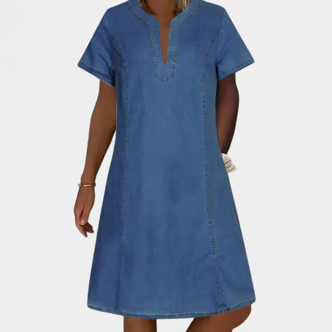 Happiness Denim Style Dress For Comfort And Everyday Chic