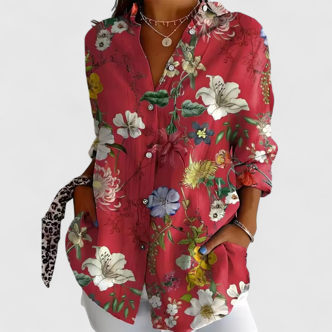 Chrysa Multicoloured Blouse With Playful Prints And Comfort