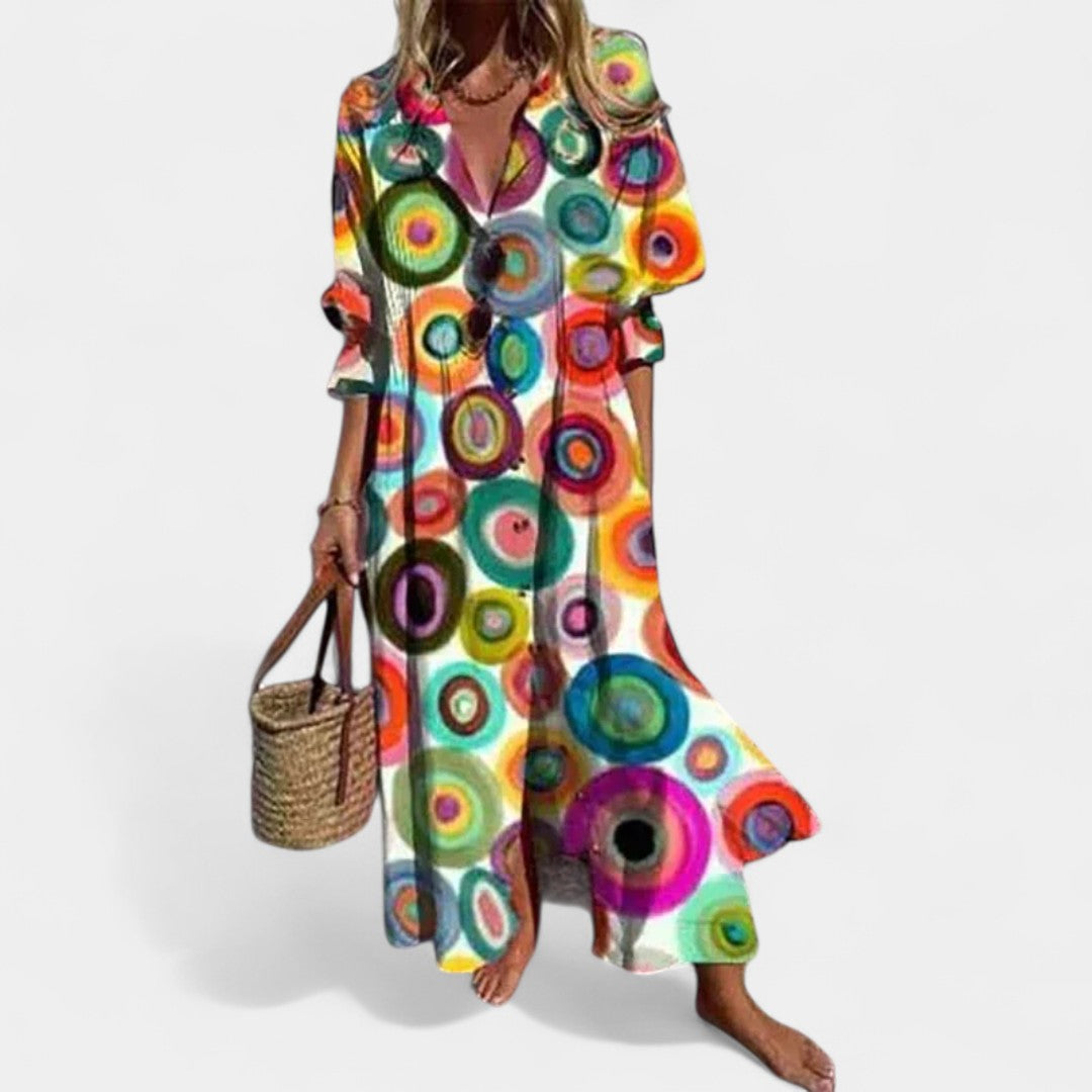 Anais Floral Maxi Dress With Pockets And Flowy Silhouette