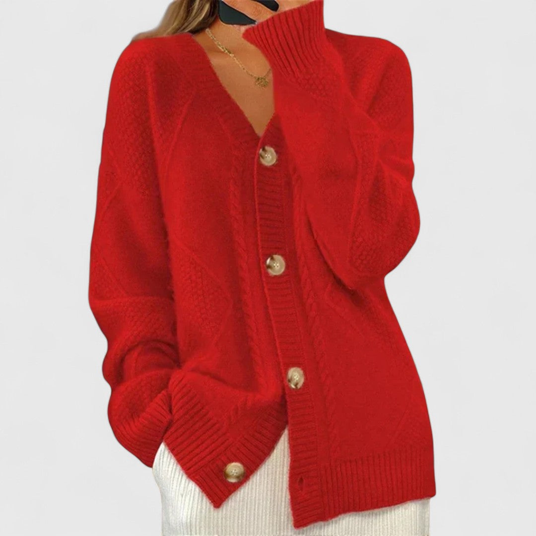 Sorcha - Cozy Cable-Knit Cardigan With Timeless Style