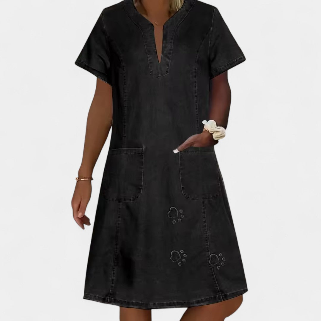 Happiness Denim Style Dress For Comfort And Everyday Chic