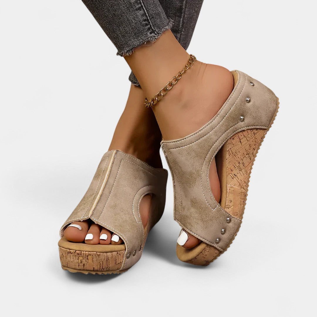Zafeiria Studded Platform Sandals With Orthopaedic Support