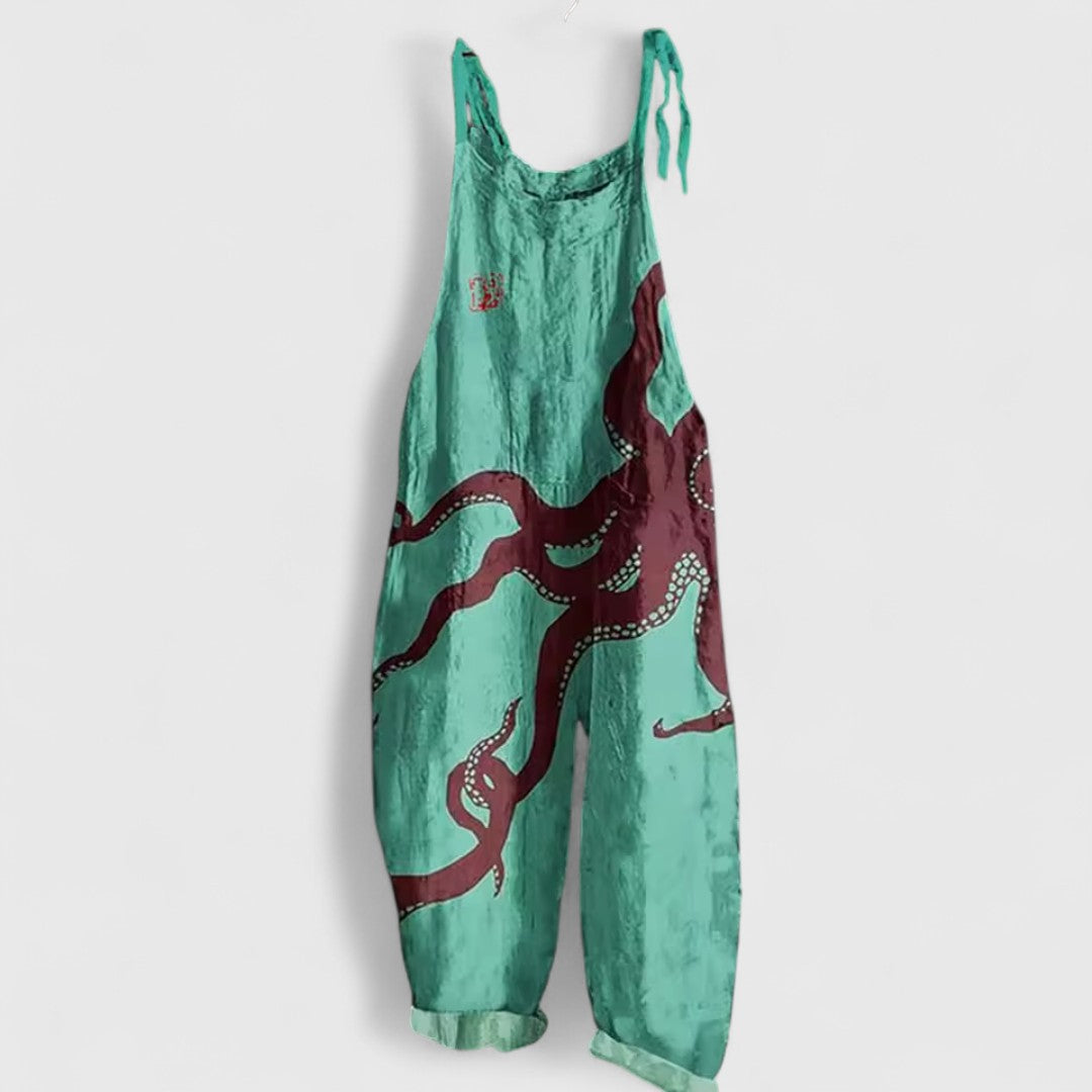 Evgenitsa Wide Octopus Print Jumpsuit Modern Comfort Fit