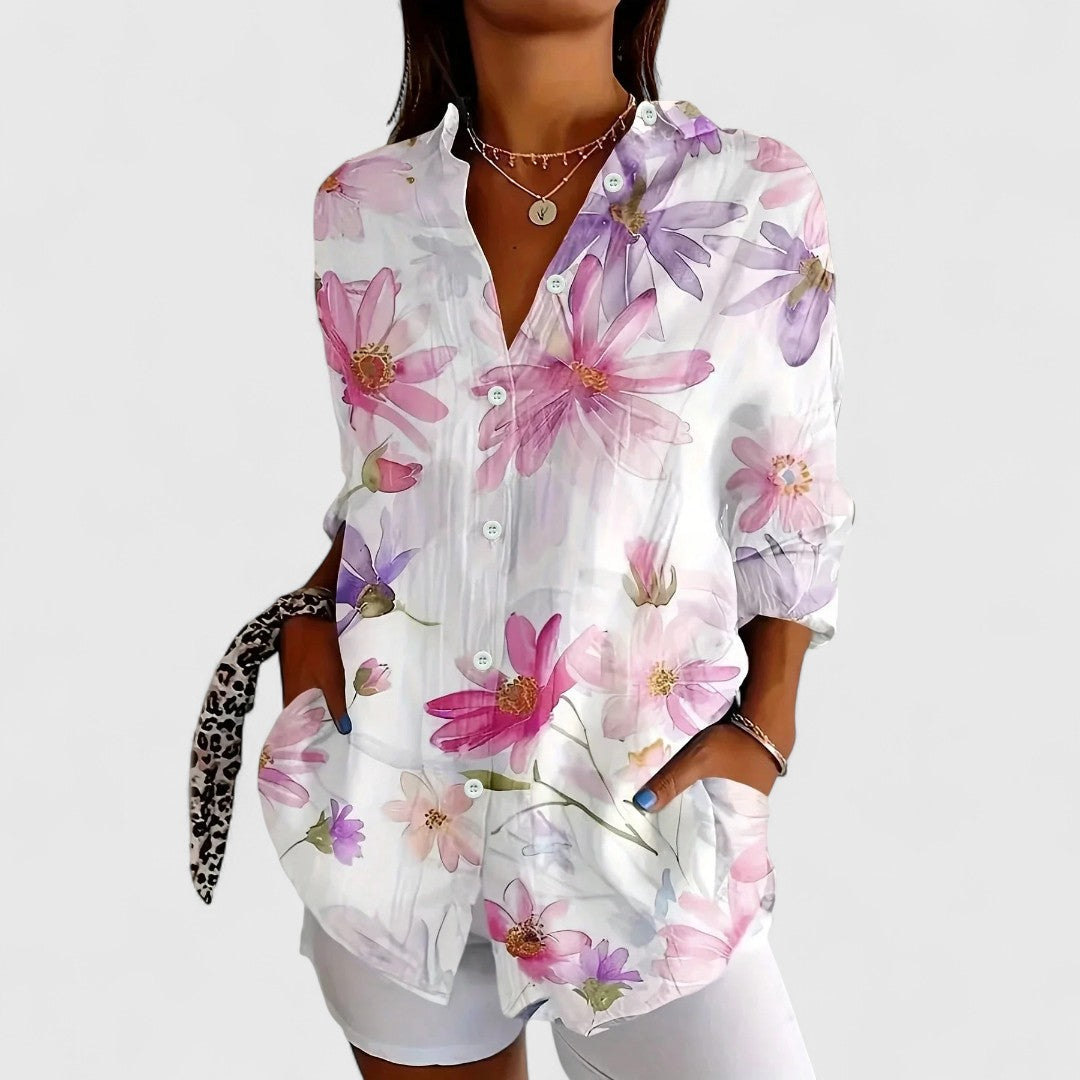 Chrysa Multicoloured Blouse With Playful Prints And Comfort