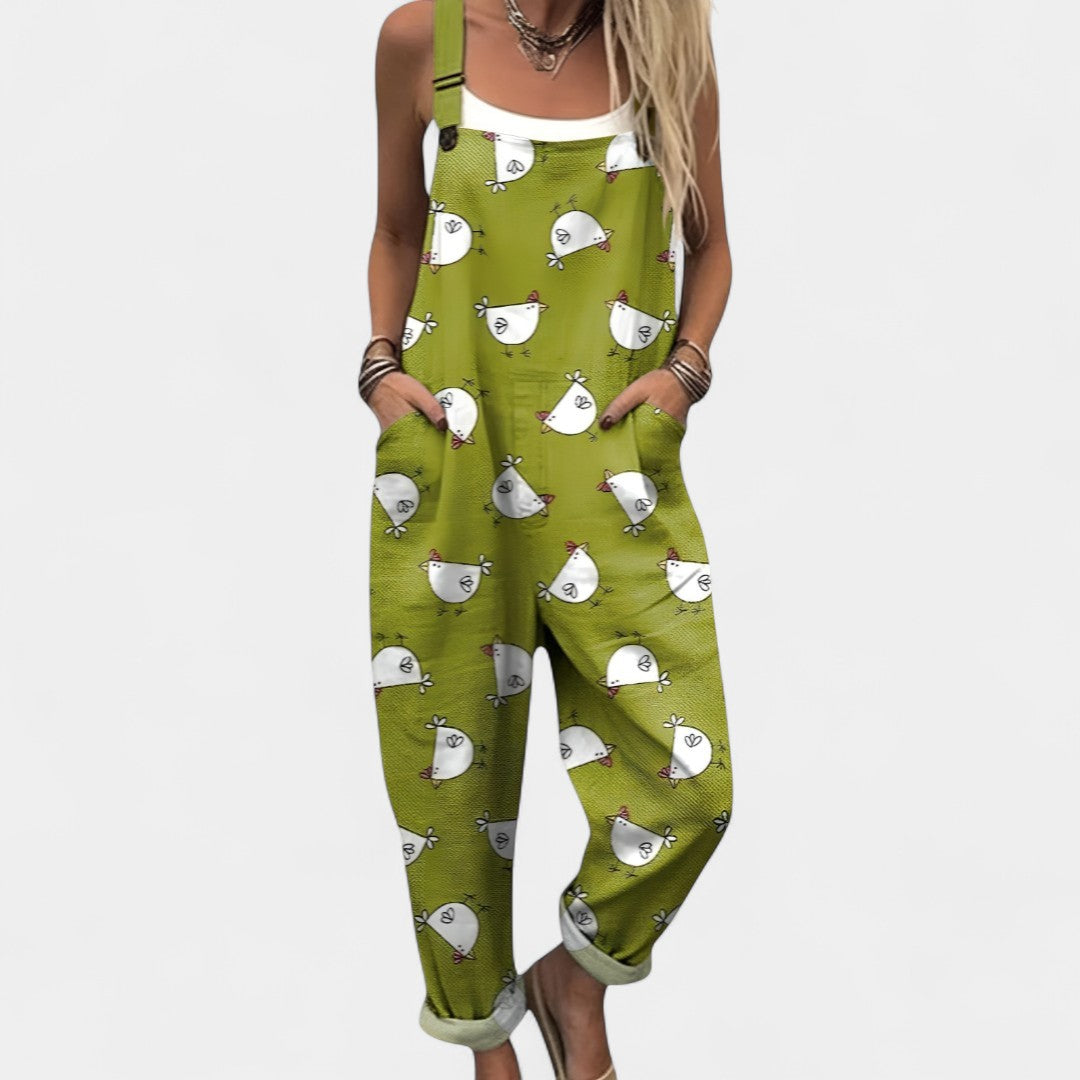 Ciara - Artistic retro-inspired jumpsuit with effortless movement and unique charm