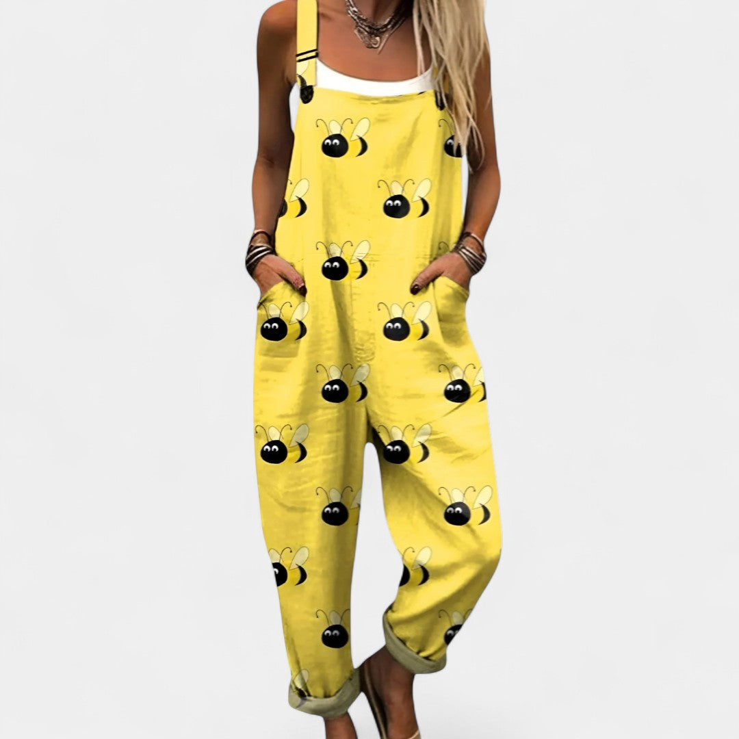 Ciara - Artistic retro-inspired jumpsuit with effortless movement and unique charm
