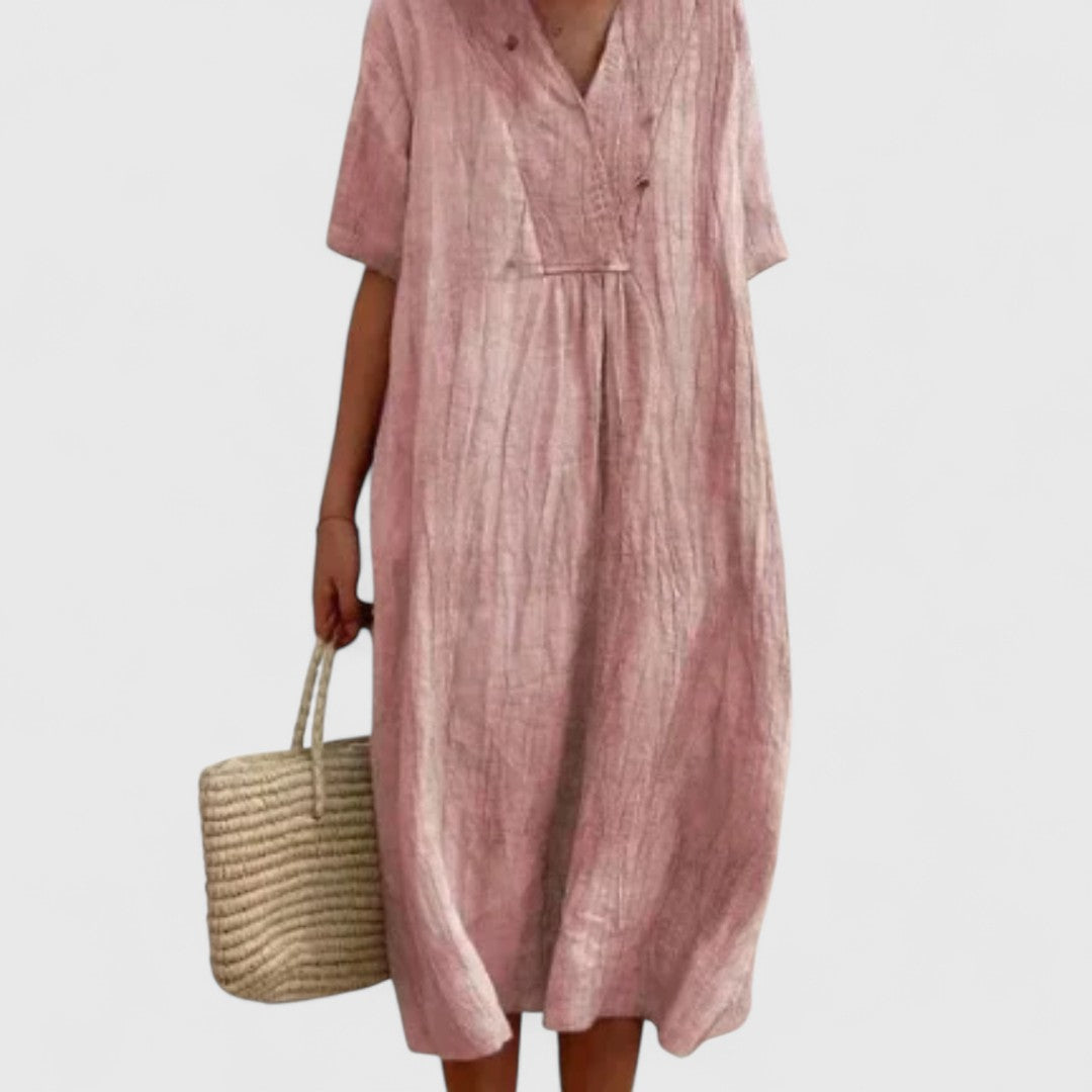 Olympiada Dress Relaxed Fit Short Sleeve V Neck Breathable