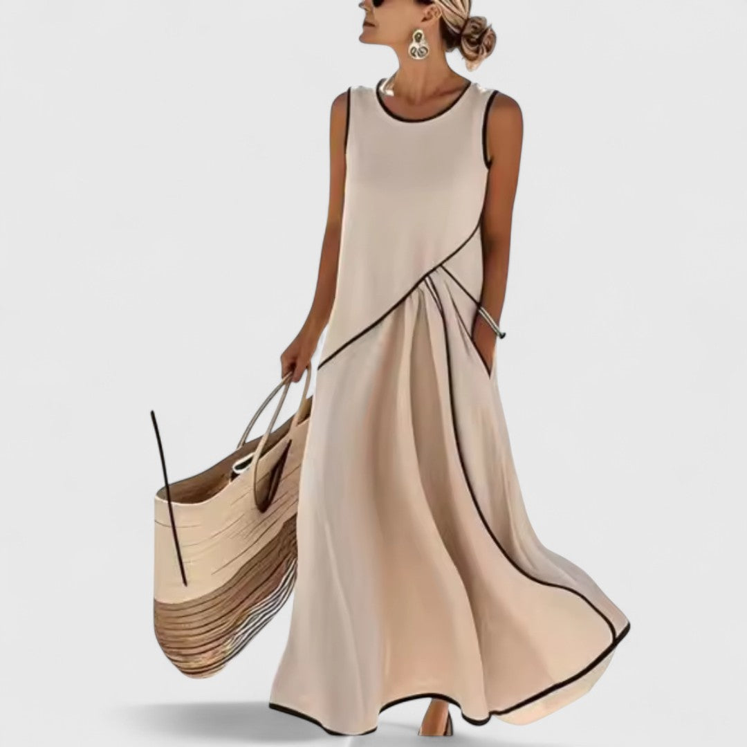 Chrysanthe Striped Dress With Relaxed Fit And Elegance