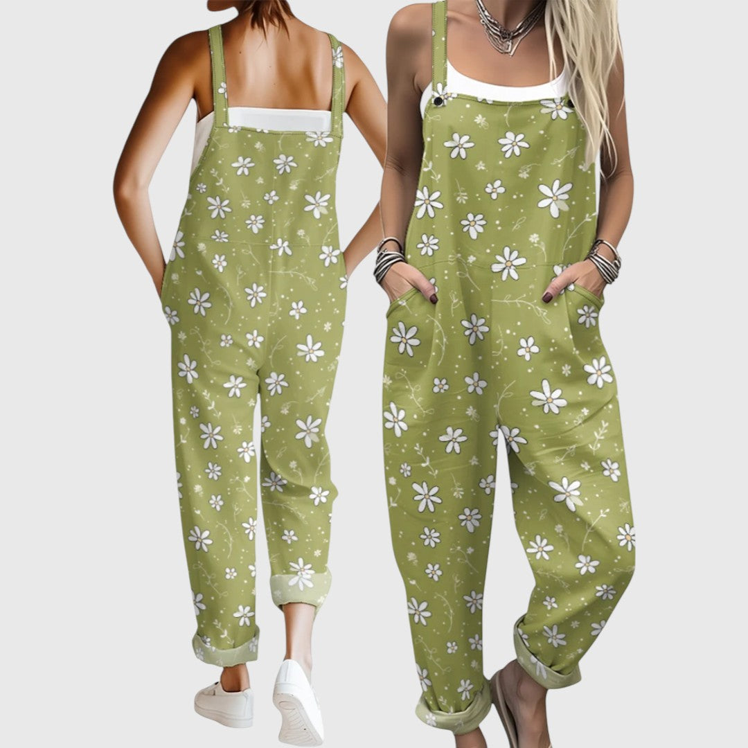 Marissa Comfortable Jumpsuit With Tropical Floral Pattern