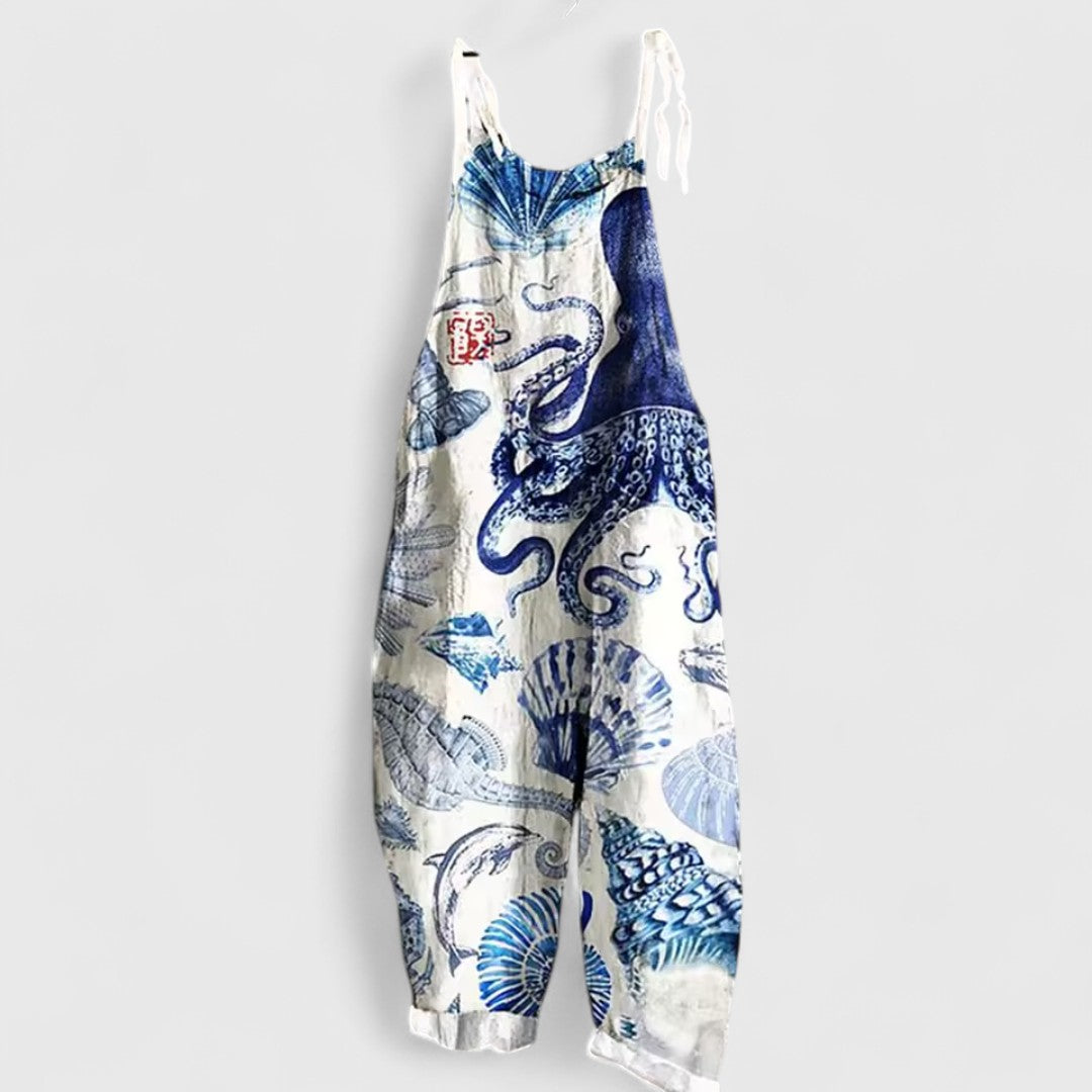 Evgenitsa Wide Octopus Print Jumpsuit Modern Comfort Fit