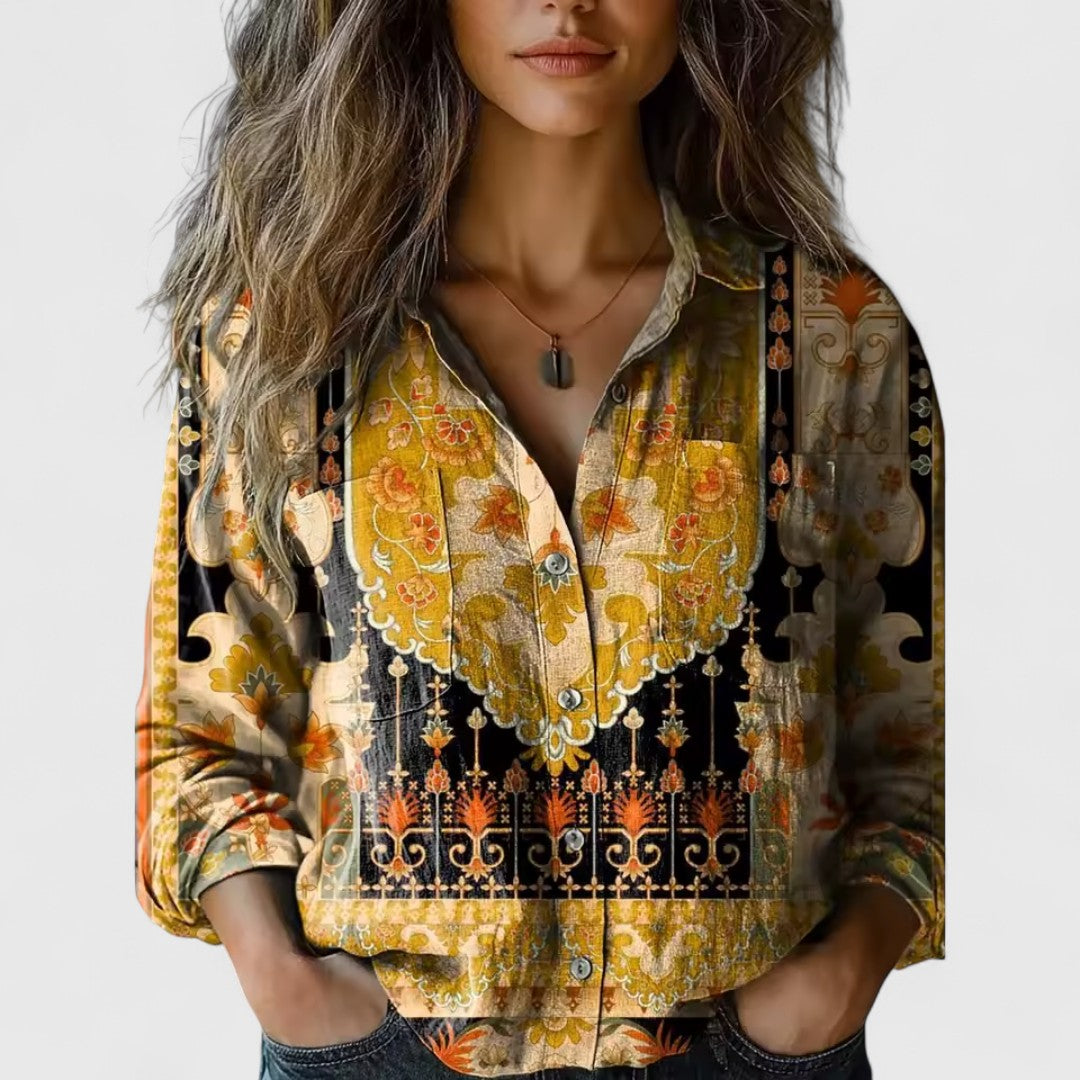 Pagonia Vintage Blouse With Elegant Pattern For Boho Chic