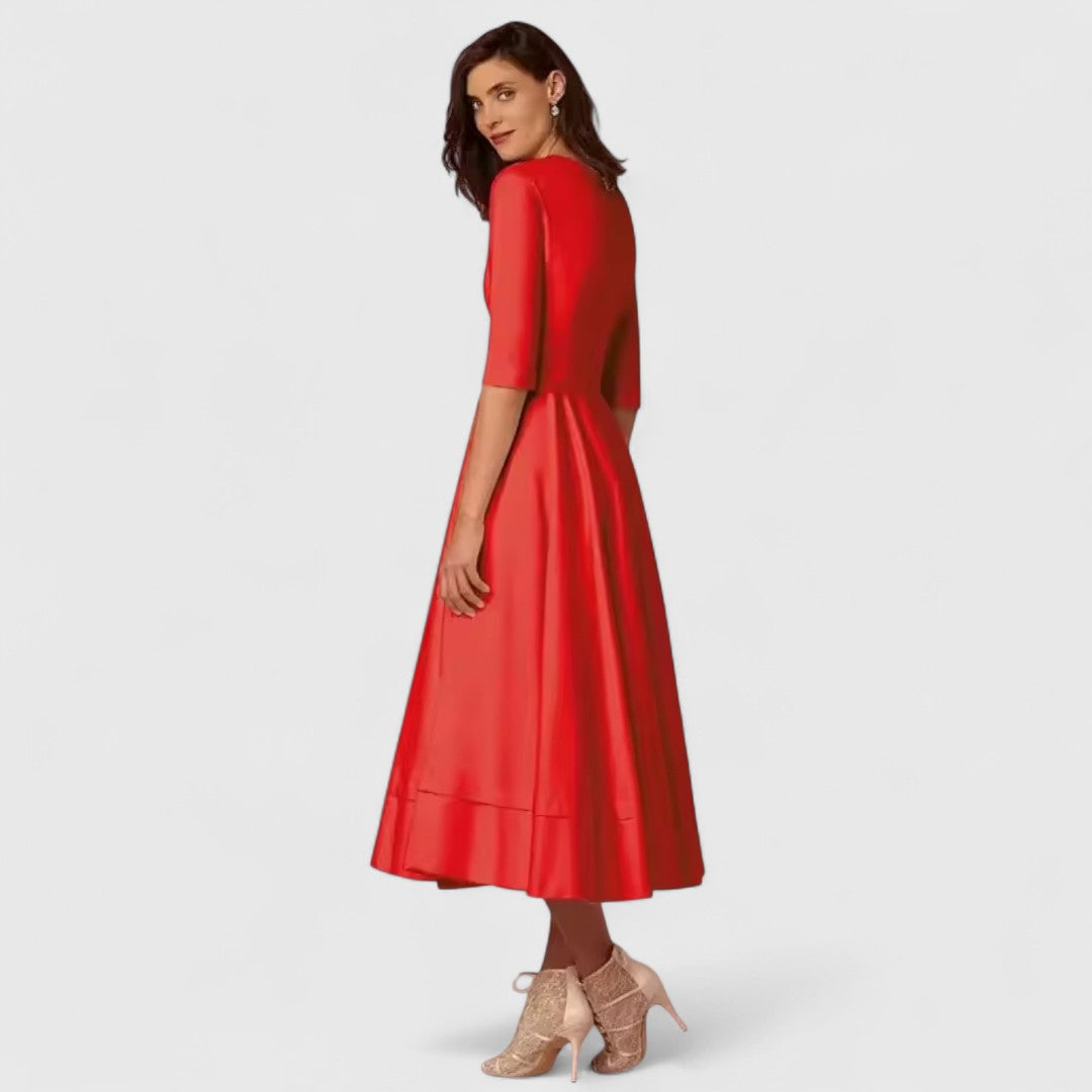 Kalliope Stunning V Neck Dress For Femininity And Style