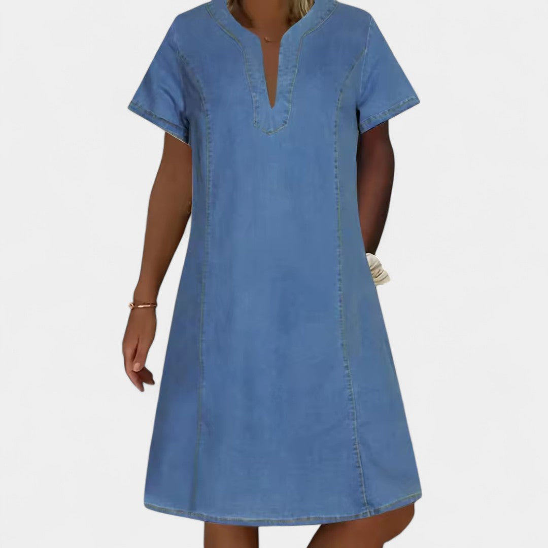 Happiness Denim Style Dress For Comfort And Everyday Chic