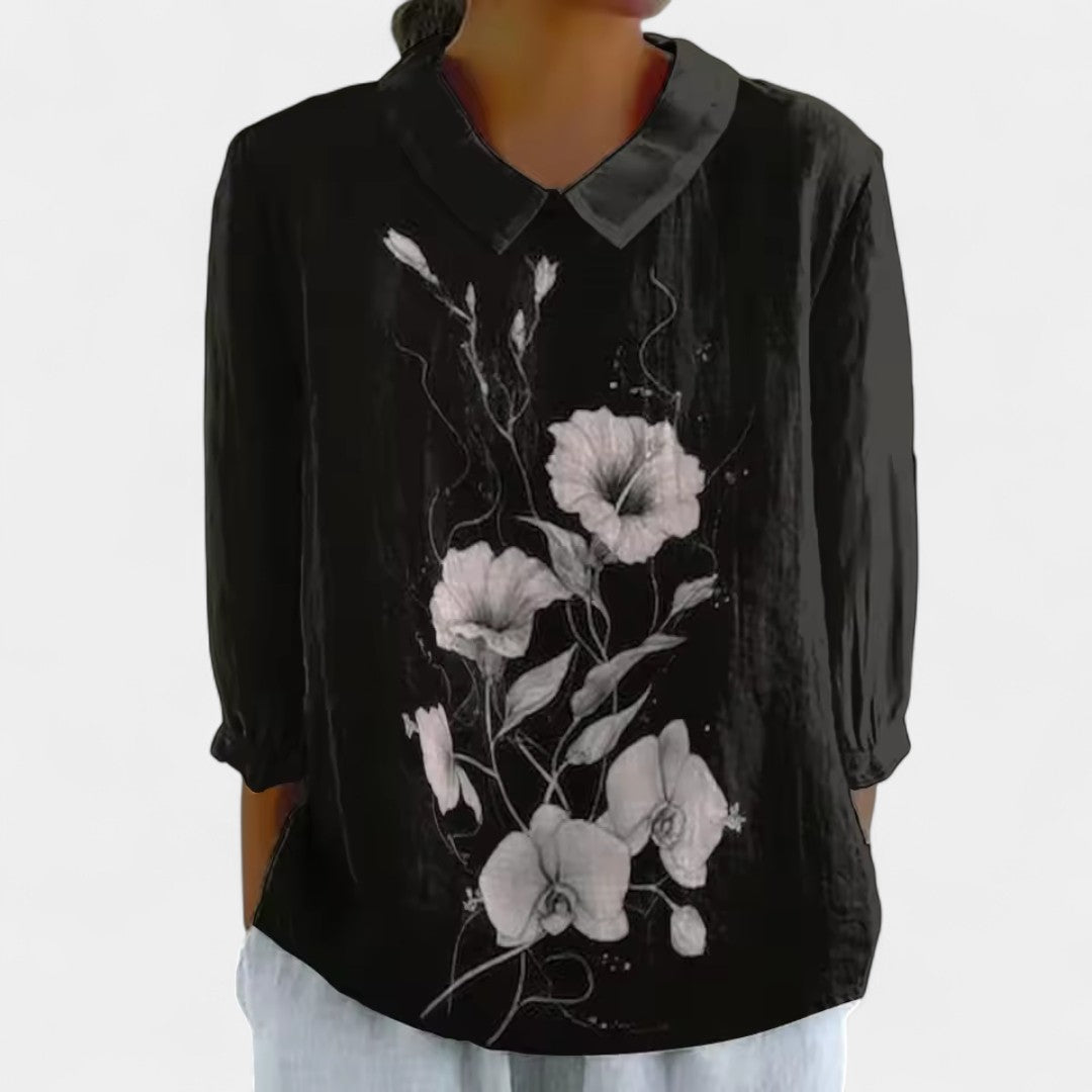 Theophania Retro Blouse With Vibrant Colours Everywhere