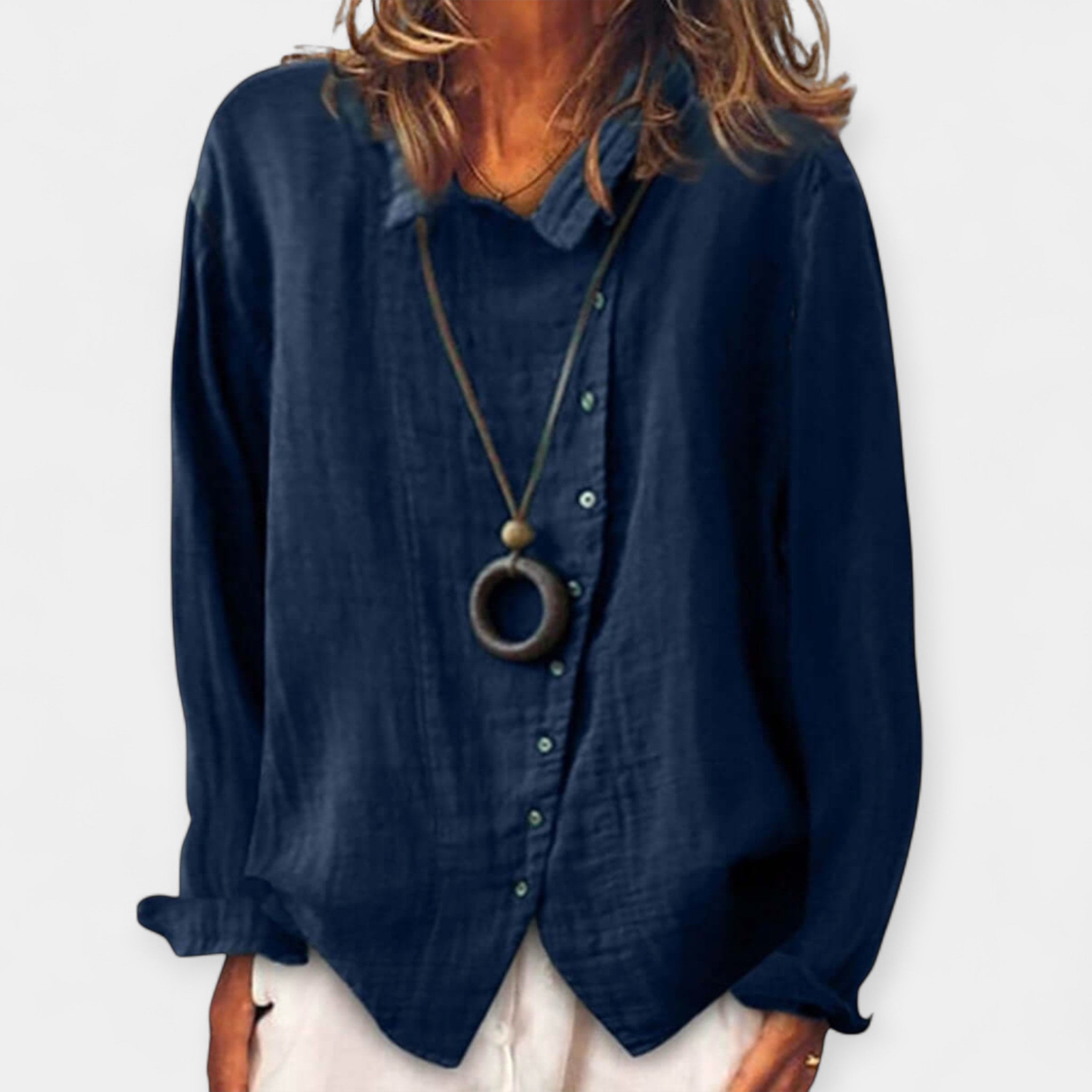 Long Casual Shirt Linen Cotton Blend Breathable Everyday