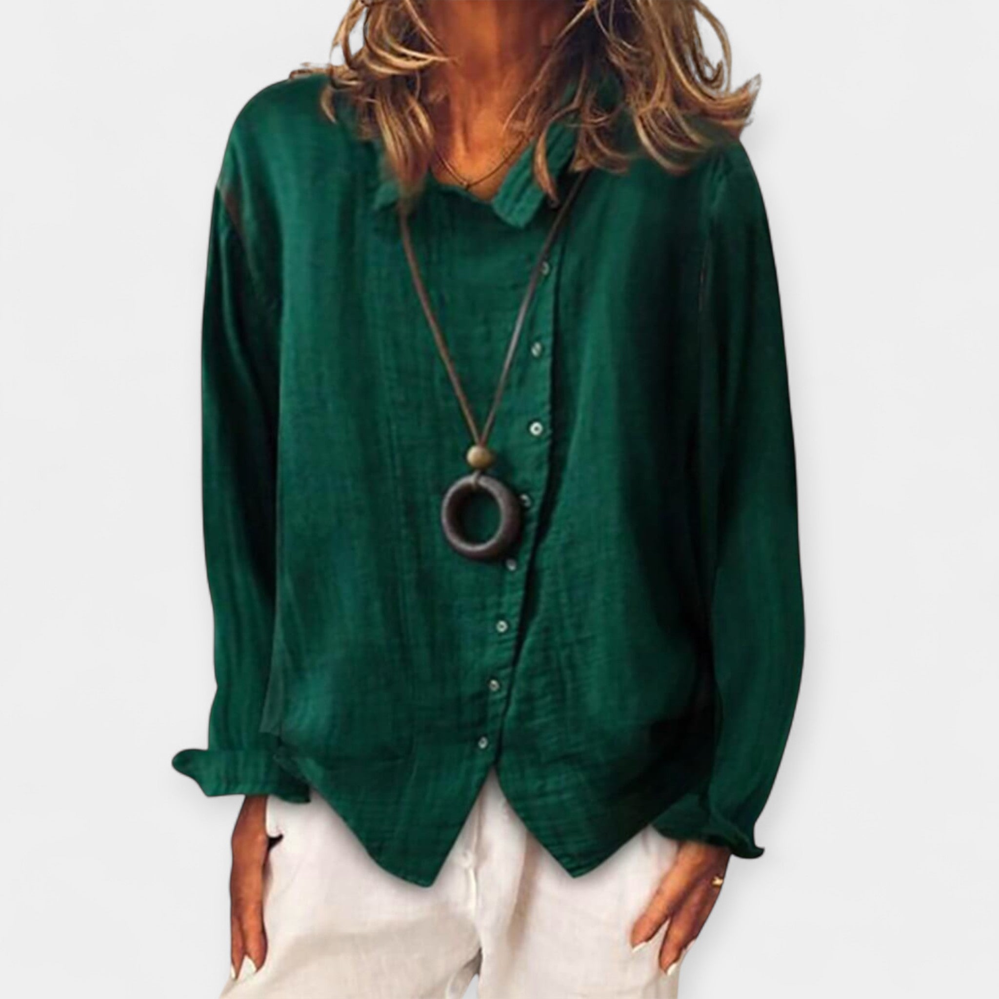 Long Casual Shirt Linen Cotton Blend Breathable Everyday