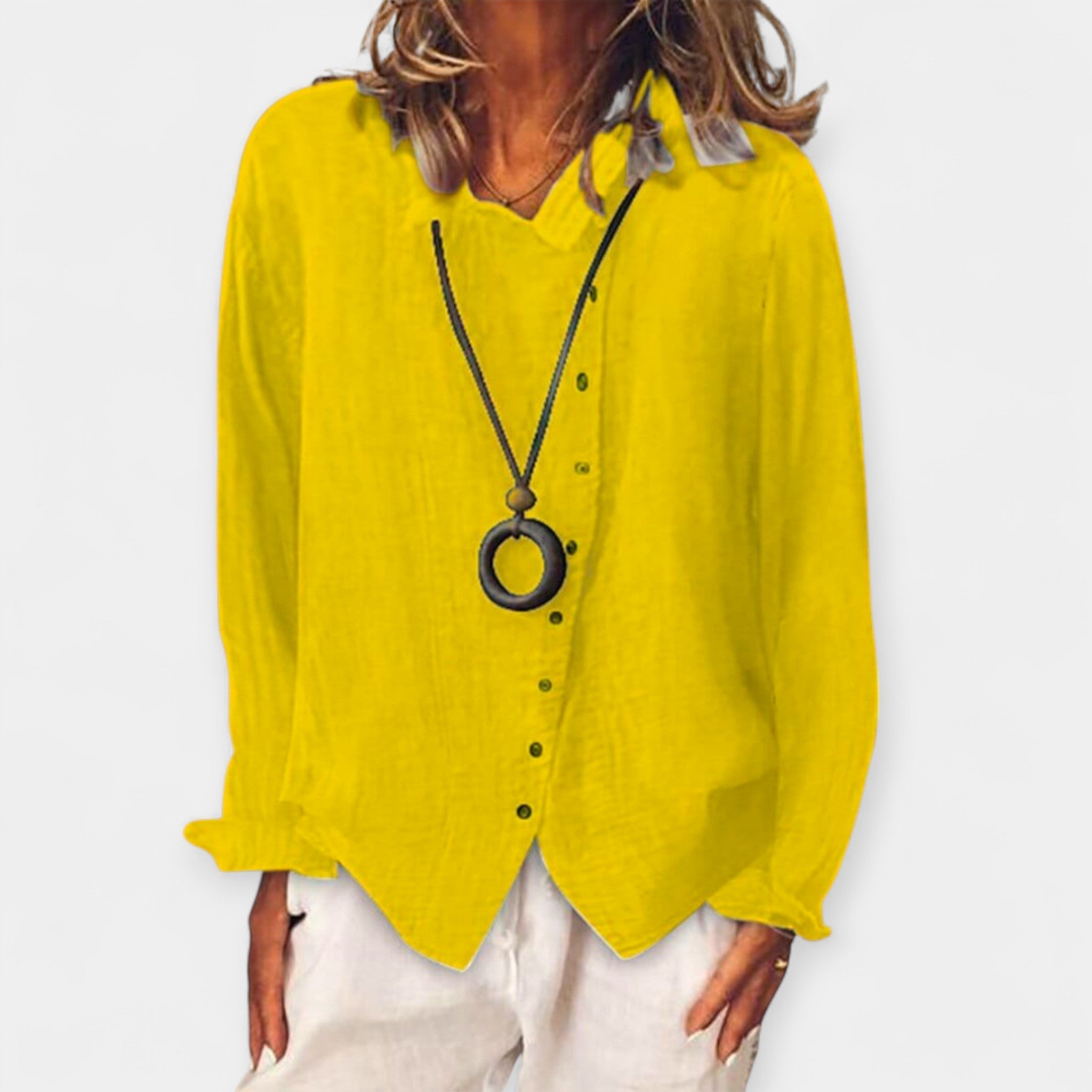 Long Casual Shirt Linen Cotton Blend Breathable Everyday