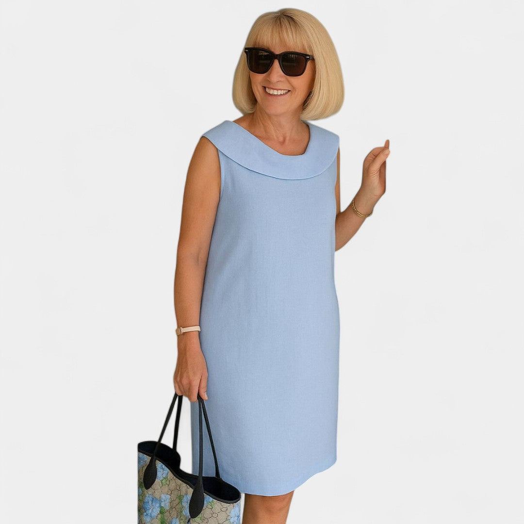Despoina Sleeveless Dress Straight Silhouette Round Neckline