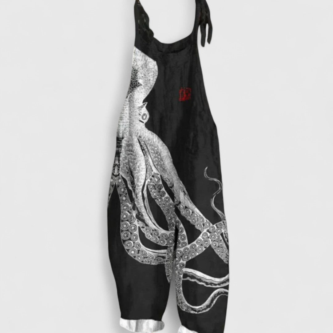 Evgenitsa Wide Octopus Print Jumpsuit Modern Comfort Fit