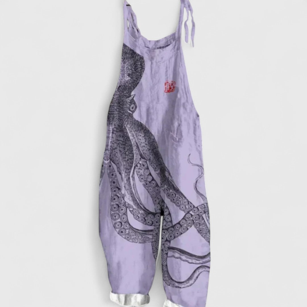 Evgenitsa Wide Octopus Print Jumpsuit Modern Comfort Fit