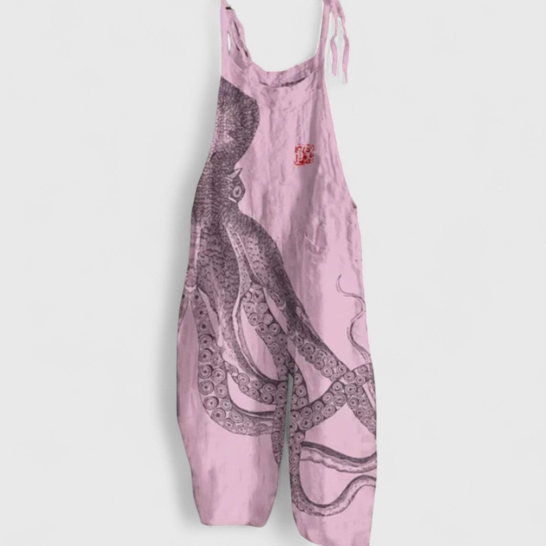 Evgenitsa Wide Octopus Print Jumpsuit Modern Comfort Fit