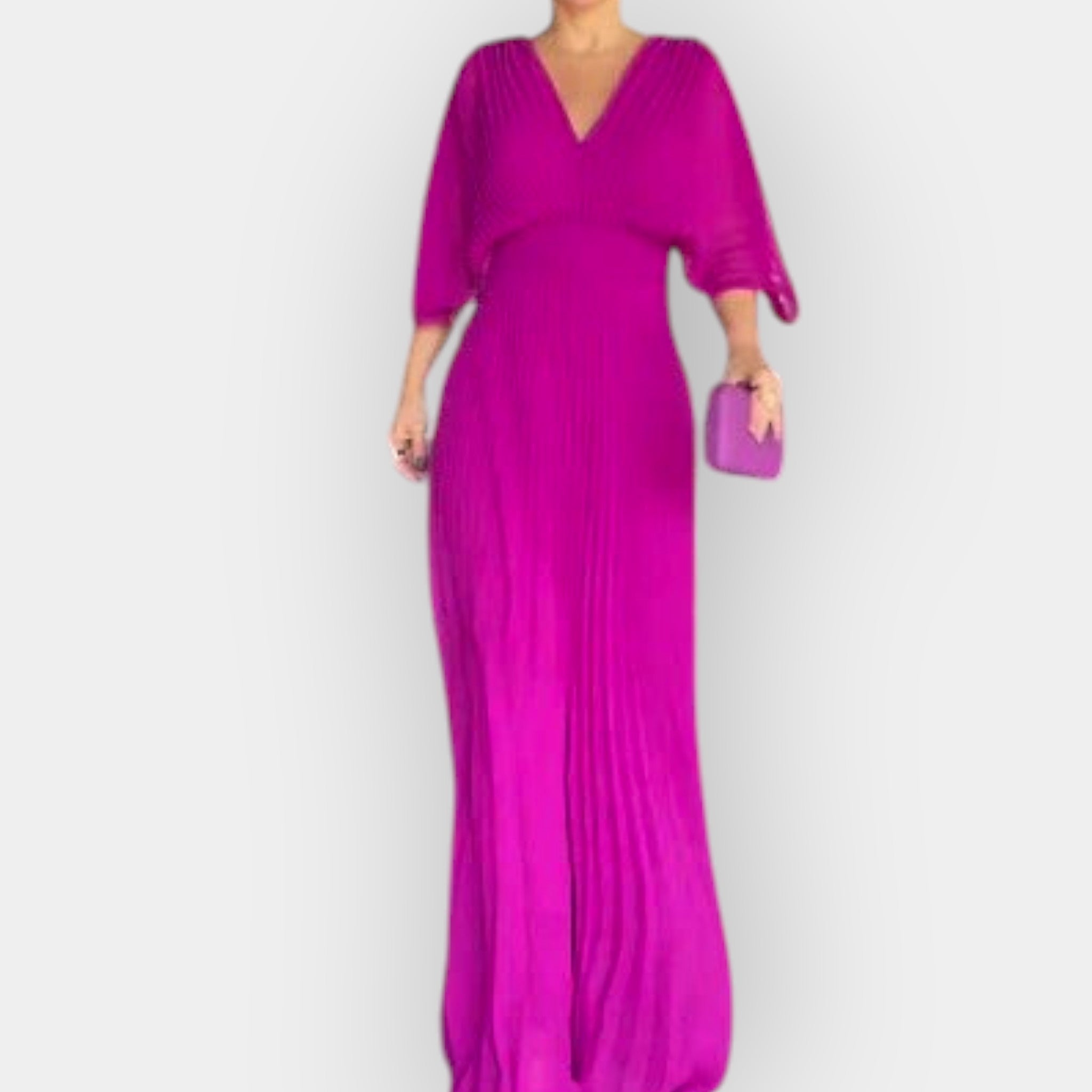Pleated Dress With Elegant Silhouette For Formal Occasions