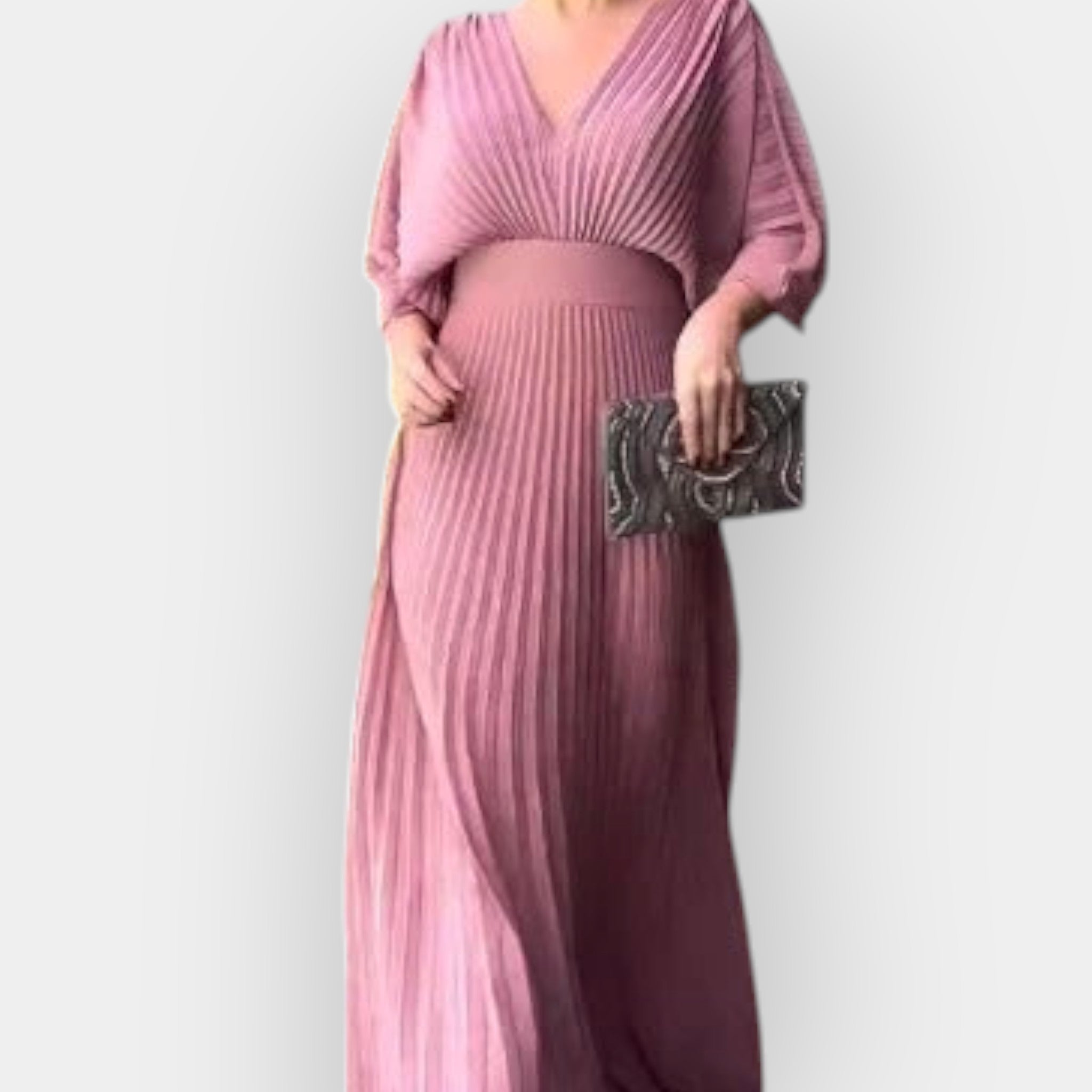 Pleated Dress With Elegant Silhouette For Formal Occasions
