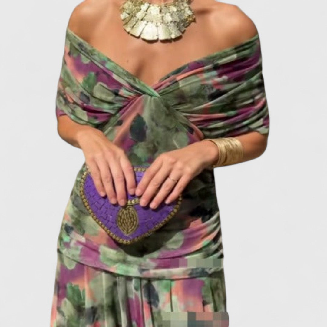 Lamprini Off Shoulder Maxi Dress Romantic Vibe For Weddings