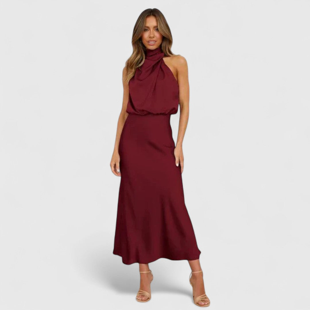 Emerald Off Shoulder Midi Dress for Effortless Femininity