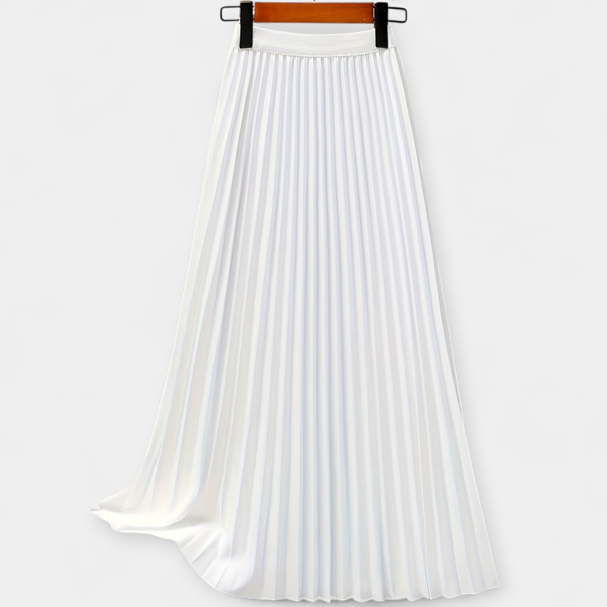 Long Pleated Skirt High Waist With Wide Silhouette Elegance