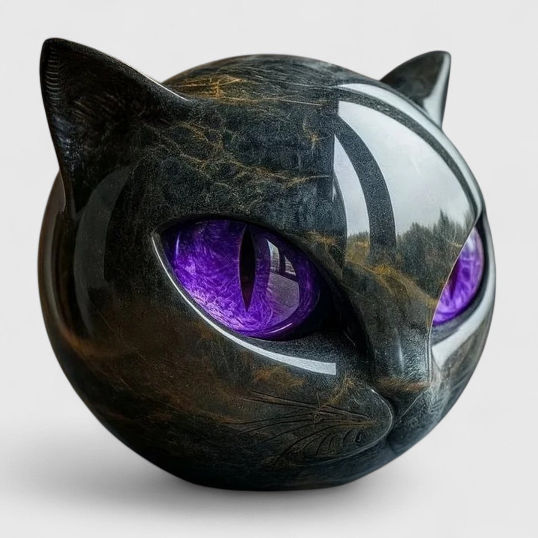 Aobh - Mystical Cat Head Sculpture With Enchanting Detail