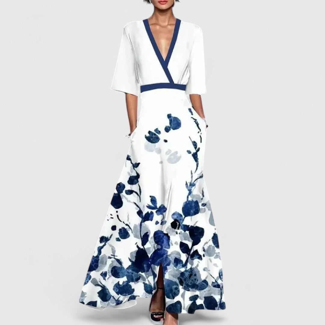 Iphigenia Cotton Dress With Elegant Sleeves All Day Comfort