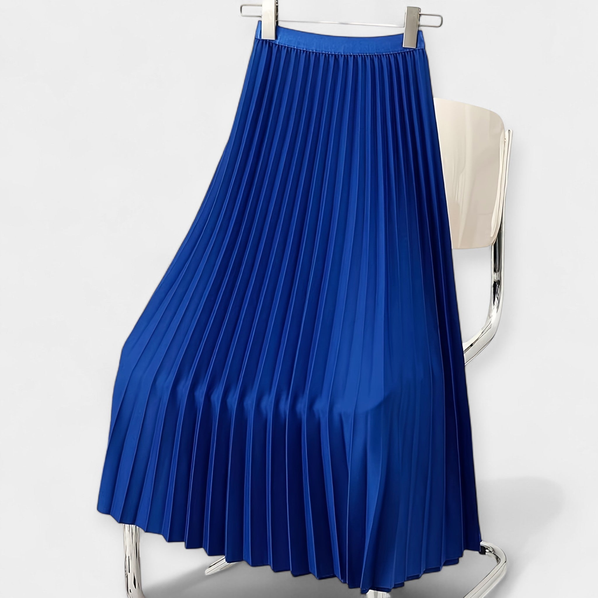 Long Pleated Skirt High Waist With Wide Silhouette Elegance