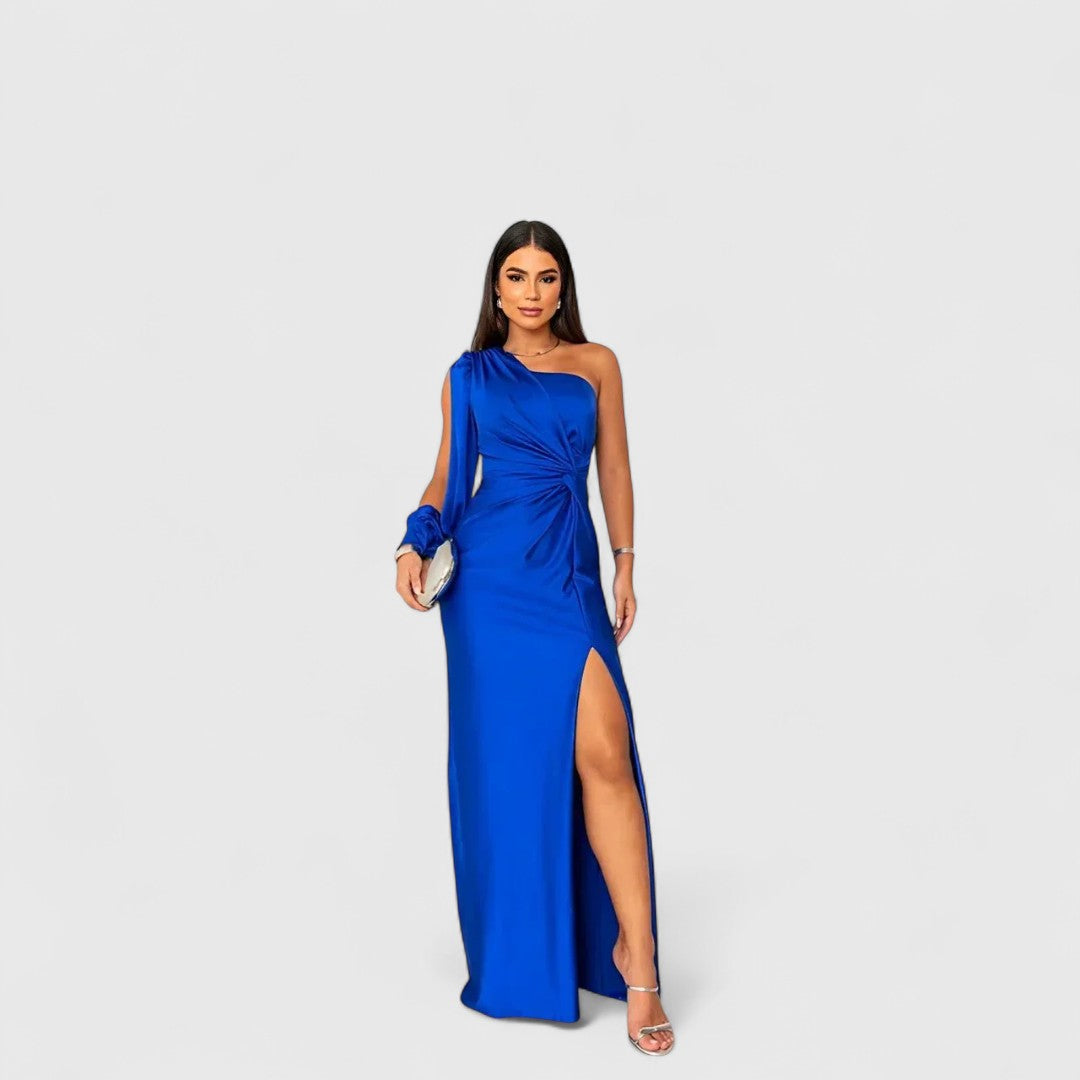 Polytimi Elegant One Shoulder Maxi Dress For Evening