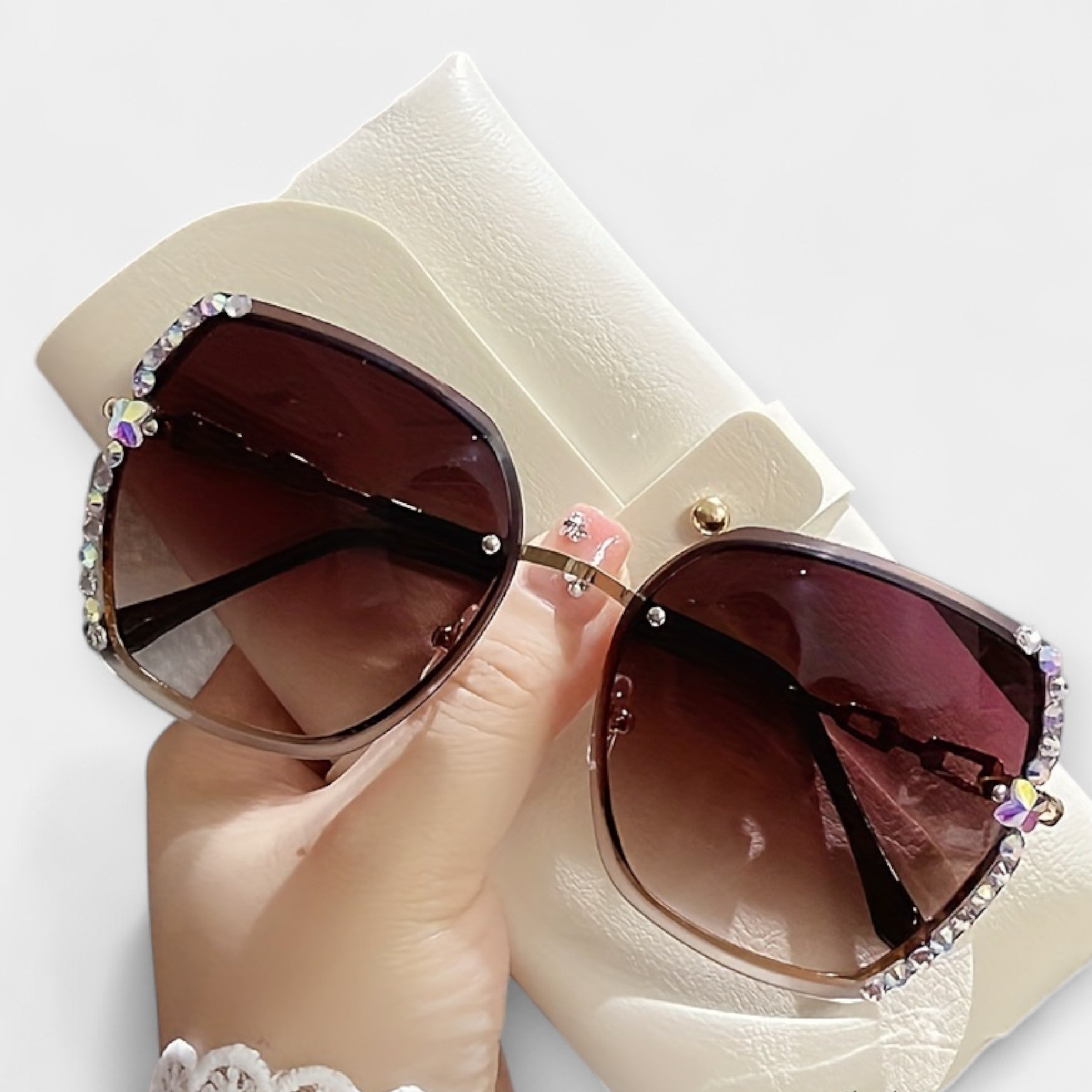 Womens Gradient Glasses Pink Purple Lenses Metal Frame