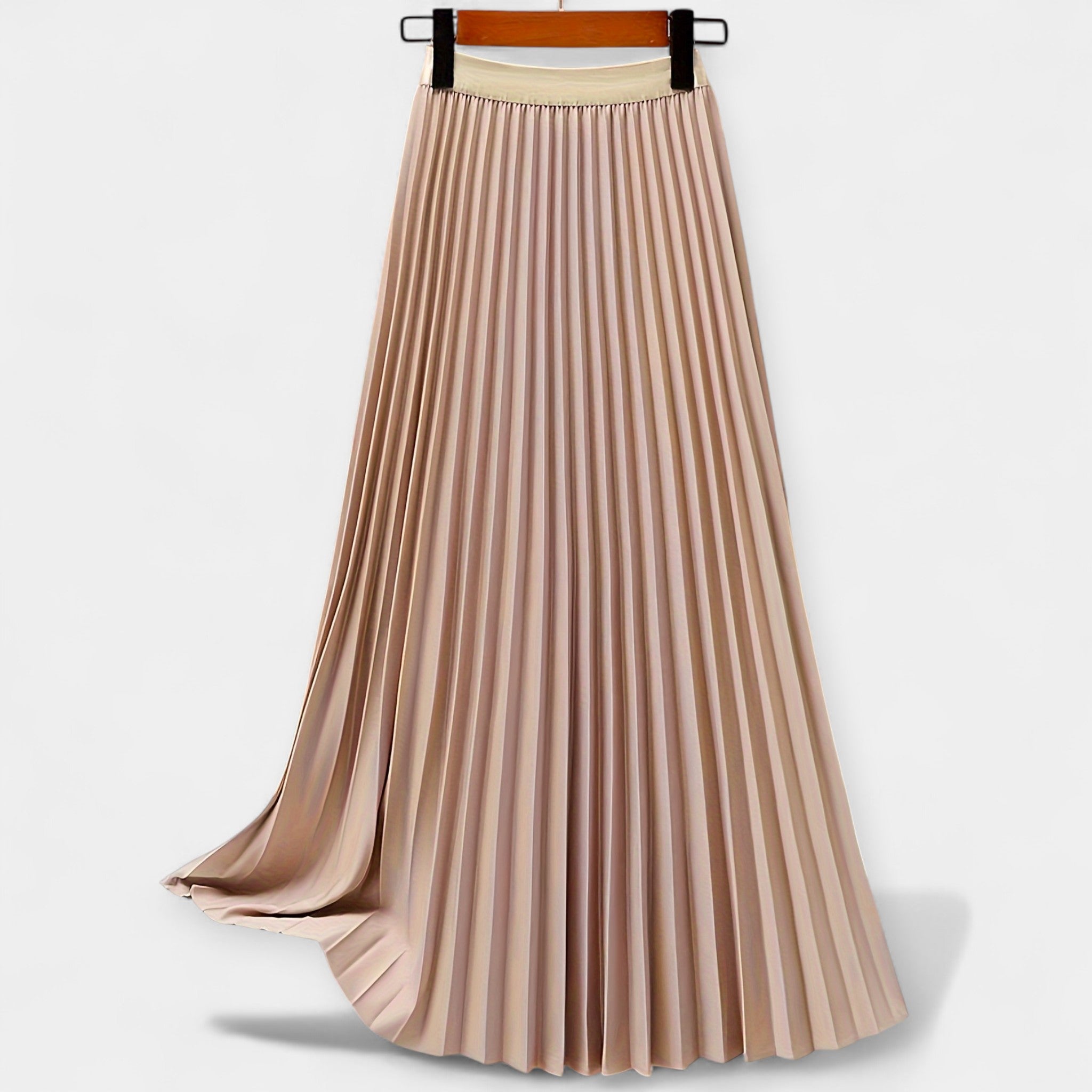 Long Pleated Skirt High Waist With Wide Silhouette Elegance