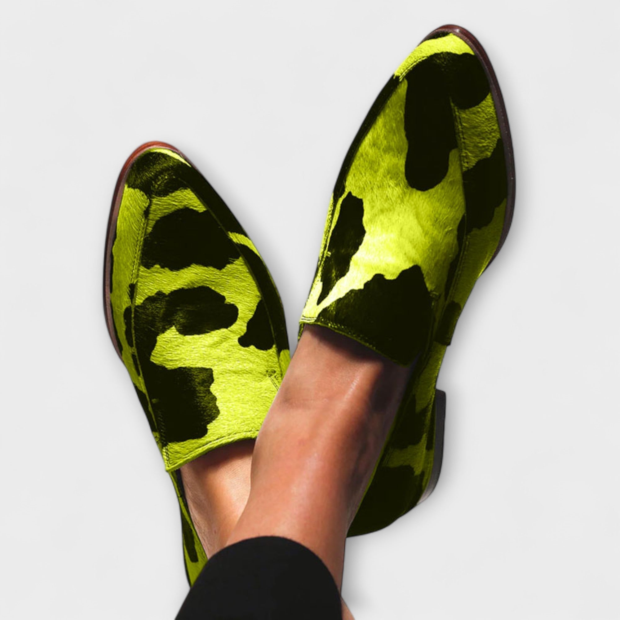 Paloma Cow Print Slip On Shoes For Everyday Comfort