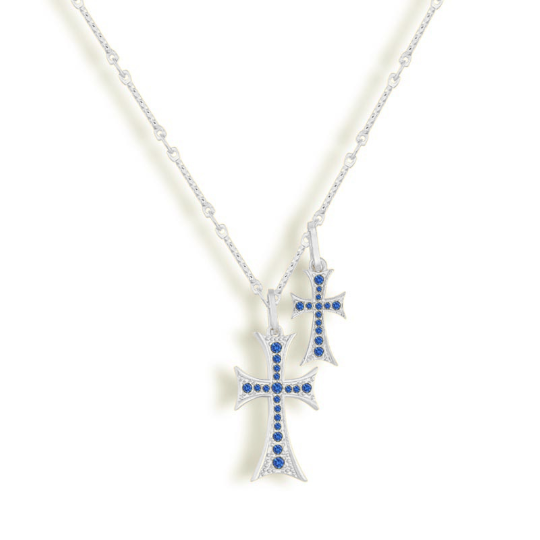 Double Cross Necklace For Layering And Statement Style