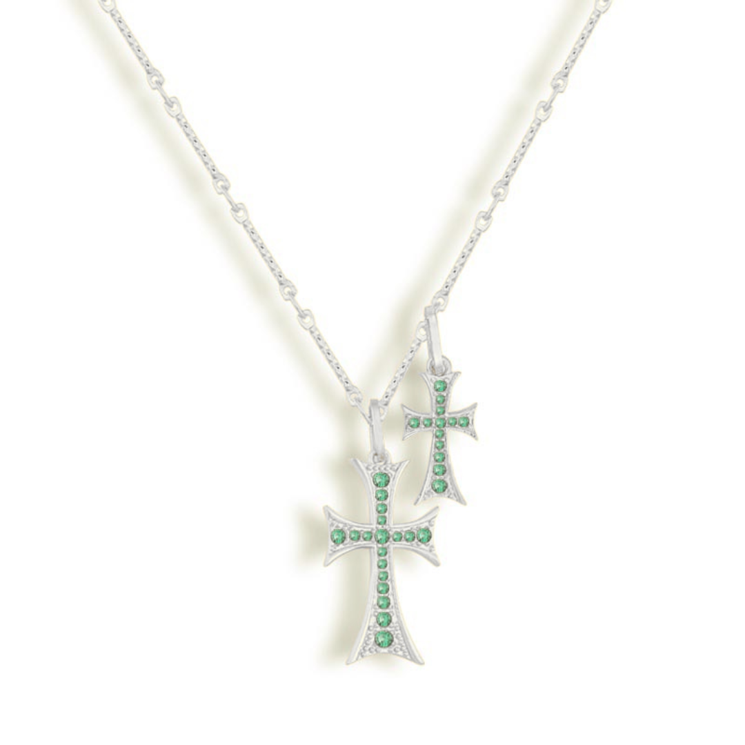 Double Cross Necklace For Layering And Statement Style