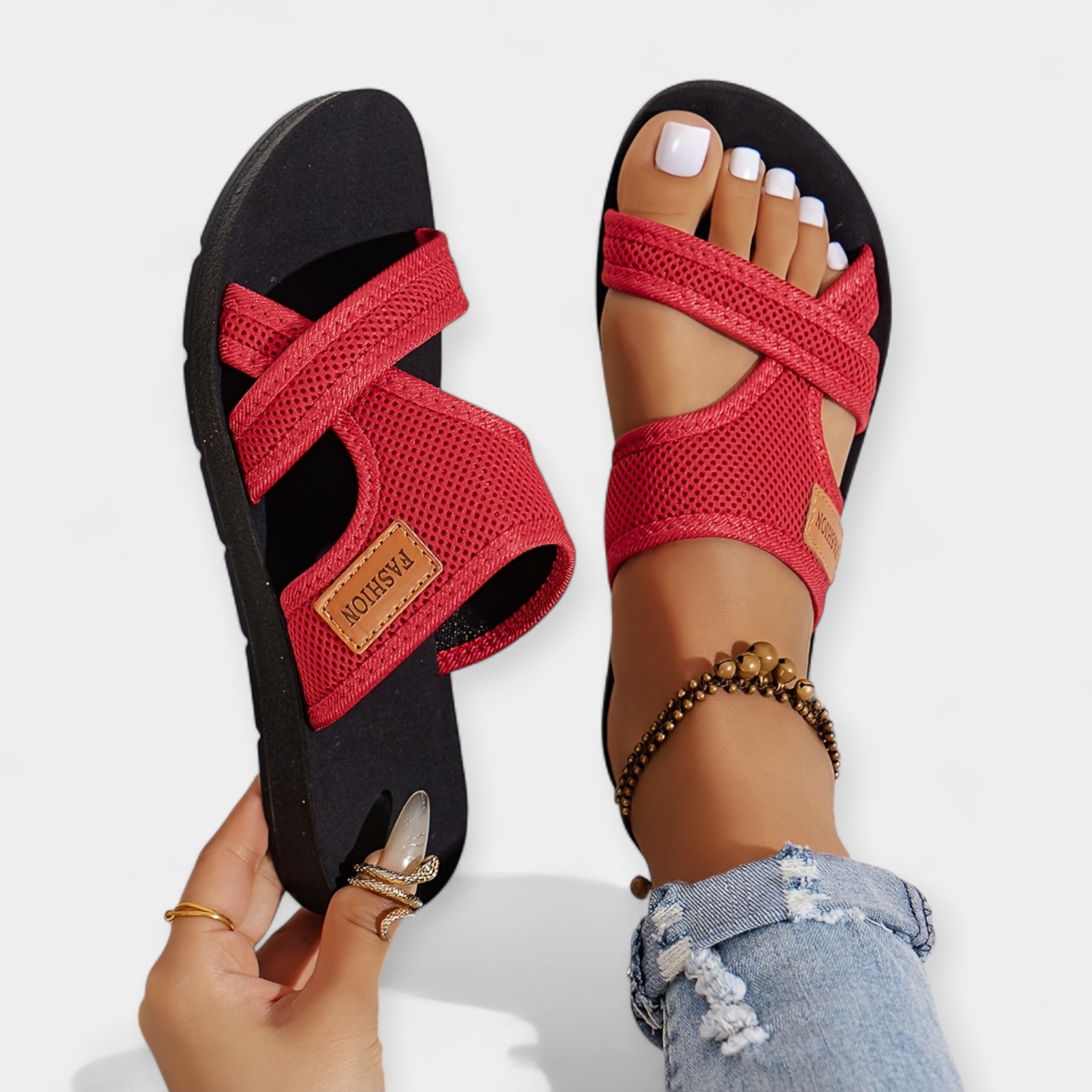 Summer Mesh Sandals With Cross Straps For Everyday Comfort