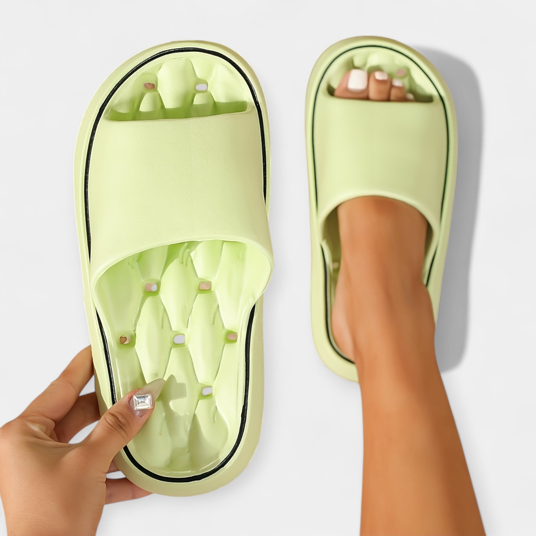 Women's Slippers With Rib Texture And Non Slip Sole