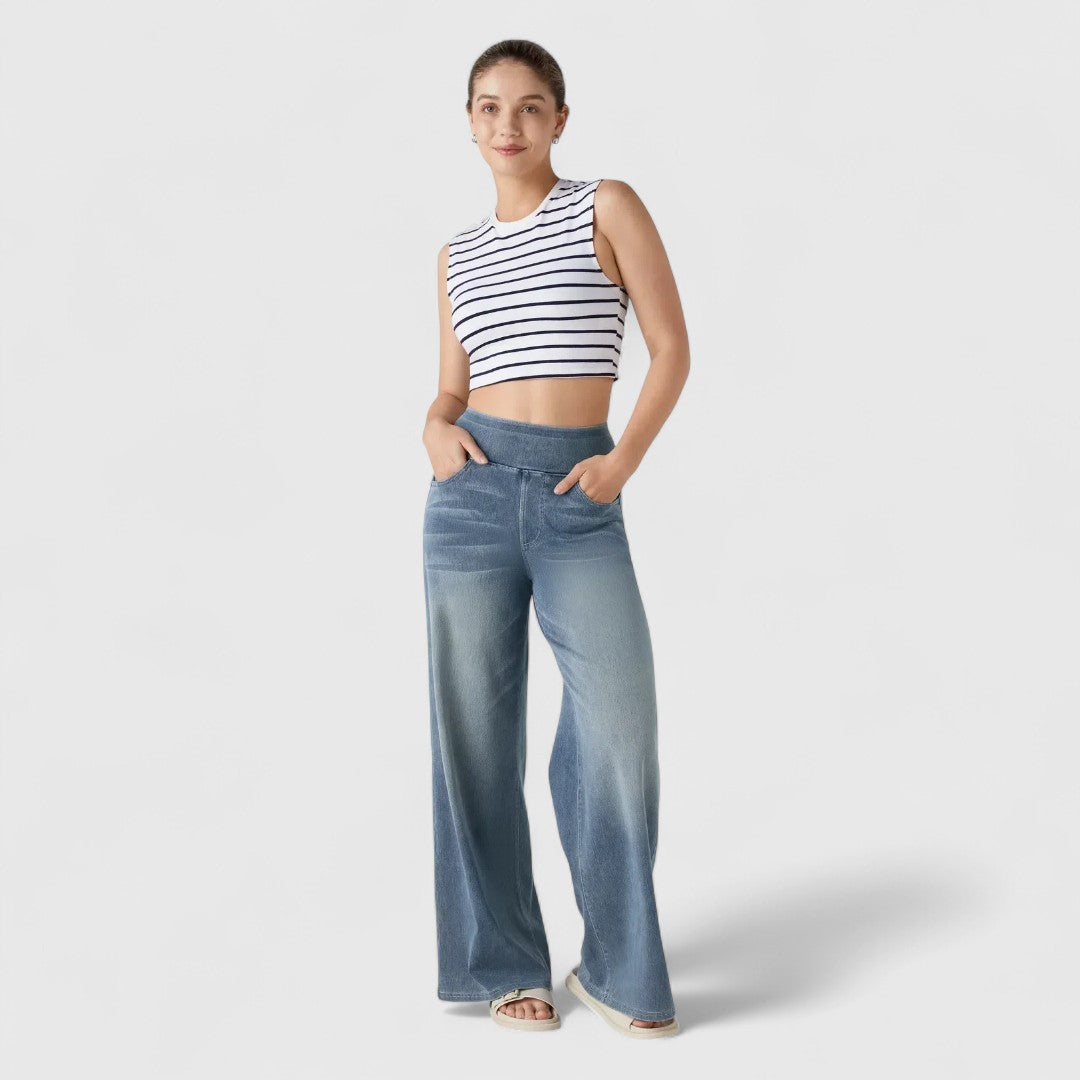 Caoimhe - Comfortable High-Waist Stretch Trousers For Effortless Style