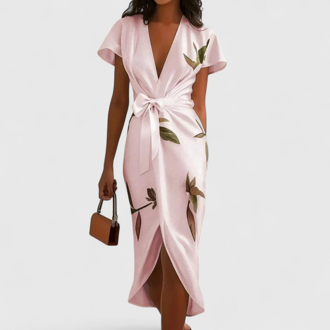 Katia Midi Floral Ruched Wrap Dress for Everyday Elegance