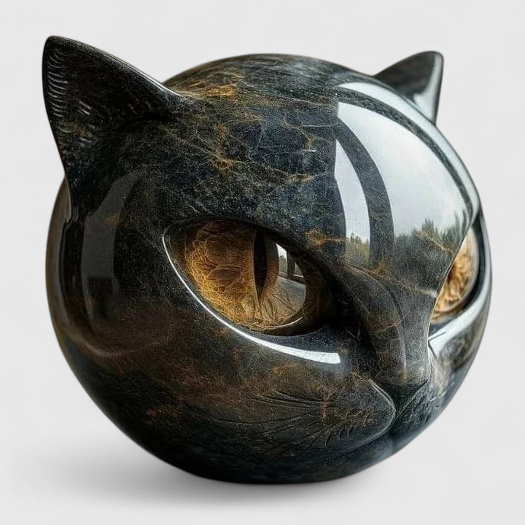 Aobh - Mystical Cat Head Sculpture With Enchanting Detail
