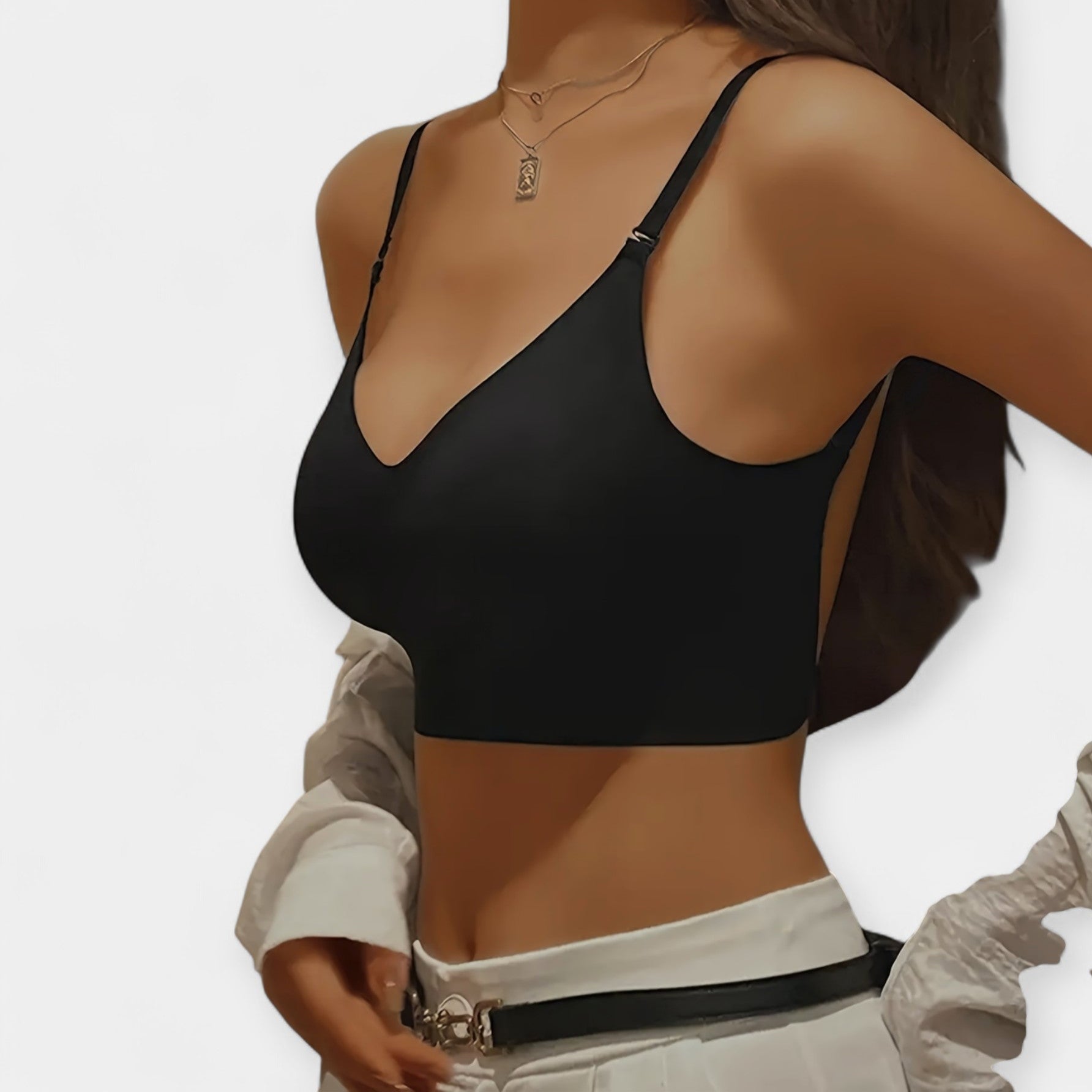 Wireless Open Back Bra With High Support Removable Padding